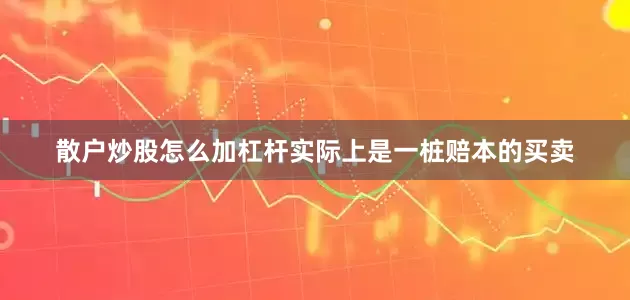 散户炒股怎么加杠杆实际上是一桩赔本的买卖